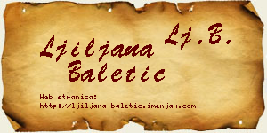 Ljiljana Baletić vizit kartica